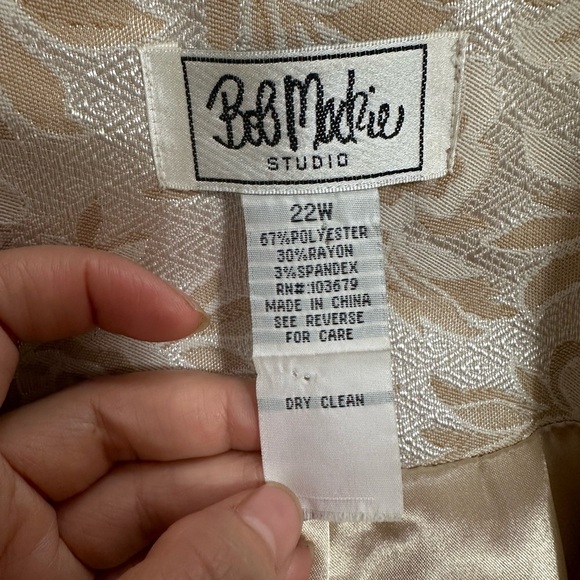 VTG 90s Bob Mackie Studio Gold Brocade Jacket sz 22W - Picture 6 of 9